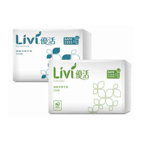 優活抽取式擦手紙巾(藍款) - 強化吸水效果