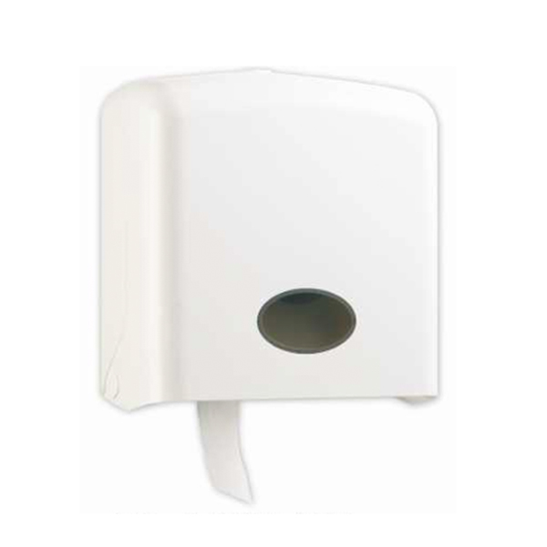 大捲筒白色衛生紙架 - 堅固塑料外殼，抗污易清潔